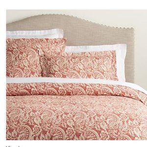Alesandra Scroll Organic Percale Duvet Cover